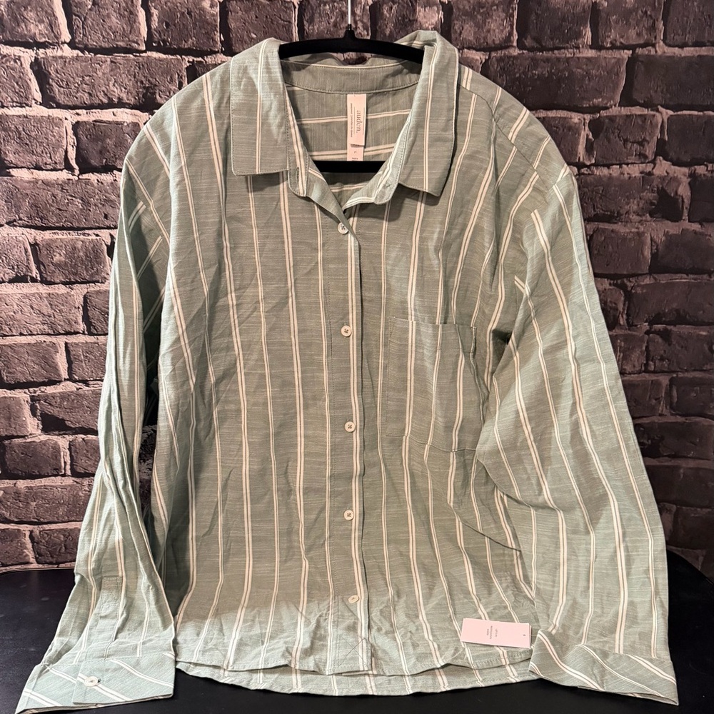 Auden Green Striped Women’s Shirt